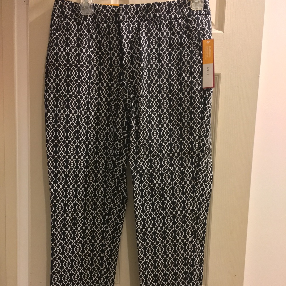 Merona black and white print ankle dress pants